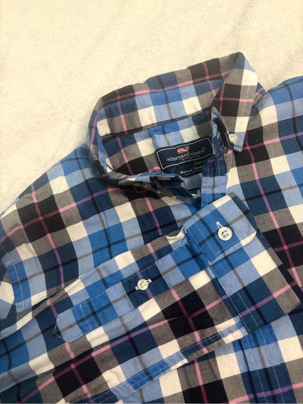 Vineyard Vines Boy’s XL Blue Plaid Button-Down Shirt
